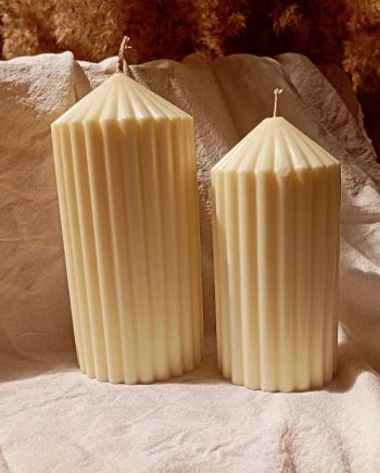 Χειροποίητο Σετ "Ribbed Pillar Candles"